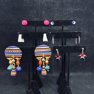 Lot of 6 Silver Tone Pierced Earrings (4830)